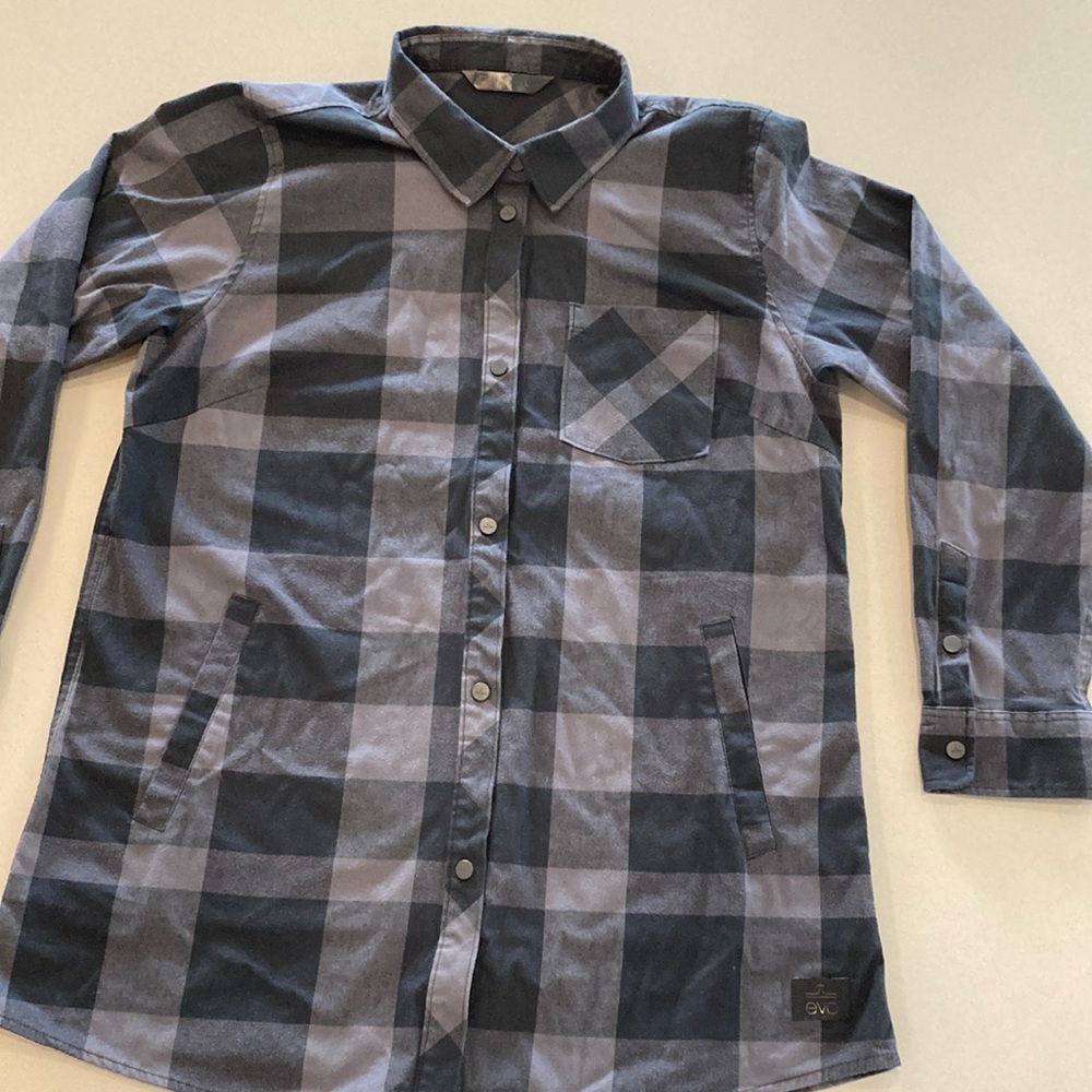 EVO Flannel Button Down Shirt w/Pockets Size Large